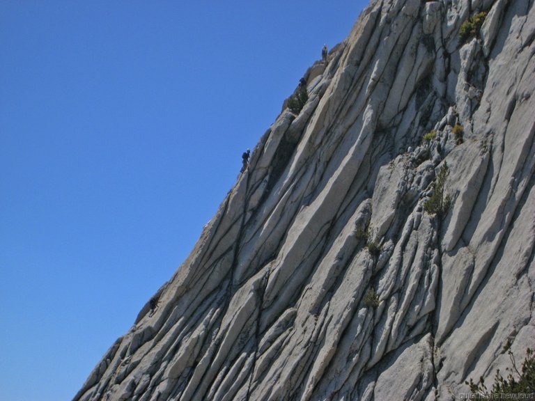 Climbers on Cathedral Peak