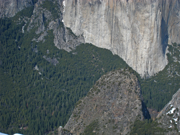 Looking down from Dewey Point - Base of El Cap