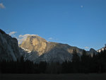 Half Dome with moon