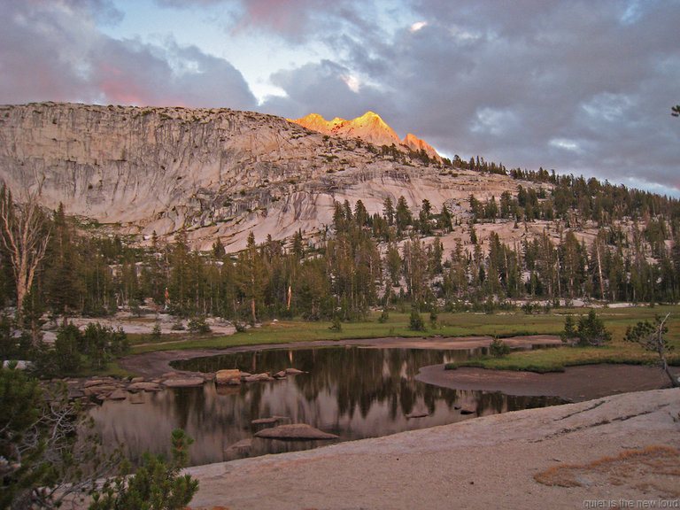 Echo Peaks at Sunset from Upper Cathedral Lake