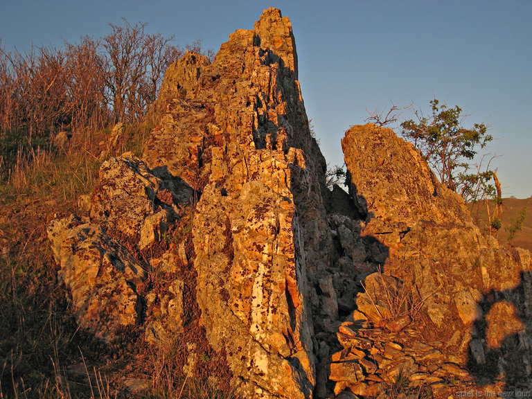 Rock at sunset