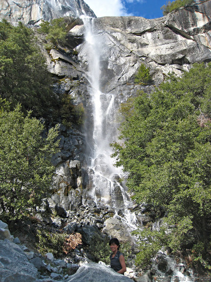 Hera at base of Horsetail Falls