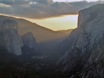 Cathedral Rocks, Yosemite Valley, El Capitan at sunset