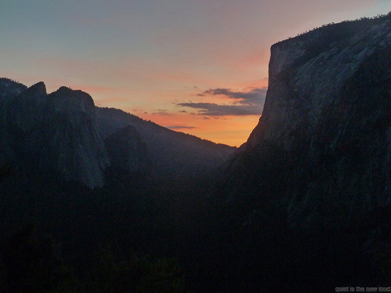 Cathedral Rocks, Yosemite Valley, El Capitan at sunset