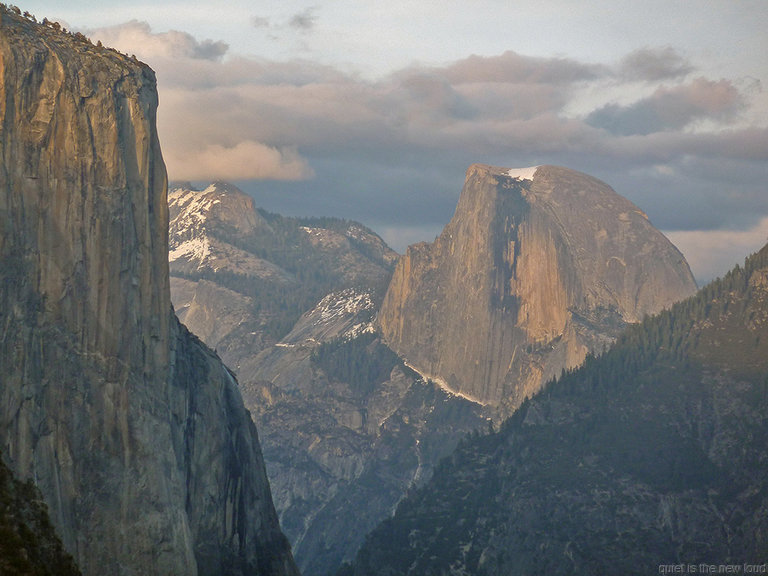 El Capitan, Half Dome at sunset