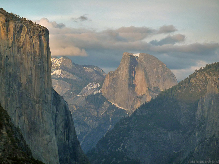 El Capitan, Half Dome at sunset