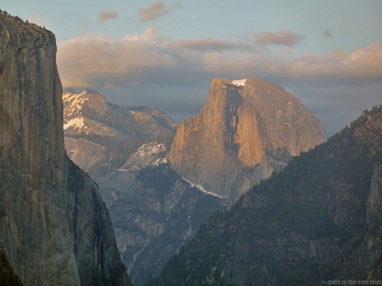 El Capitan, Half Dome at sunset