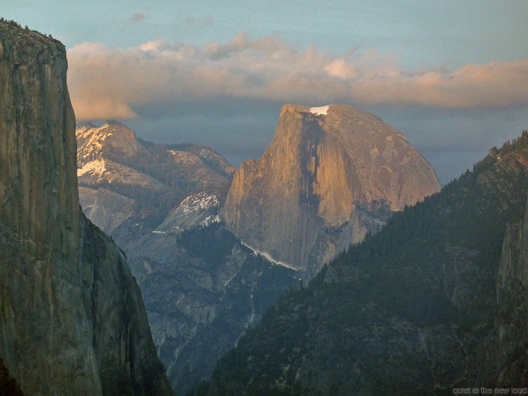 El Capitan, Half Dome at sunset