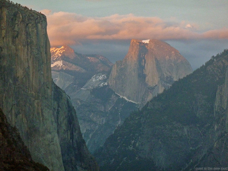 El Capitan, Half Dome at sunset