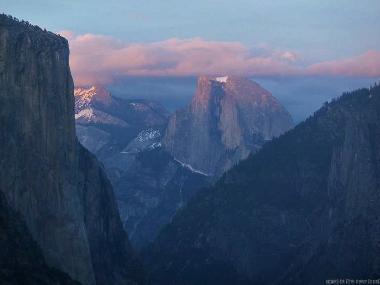 El Capitan, Half Dome at sunset