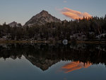 Kearsarge Pinnacles, pond west of Bullfrog Lake at sunset