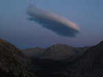 Clouds over West Vidette Peak at sunset