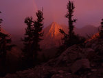 Double Rainbow, East Vidette Peak at sunset