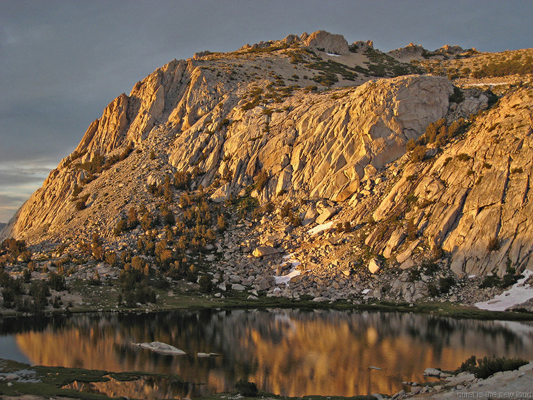 Fletcher Peak, Vogelsang Lake at sunset