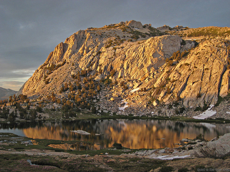 Fletcher Peak, Vogelsang Lake at sunset