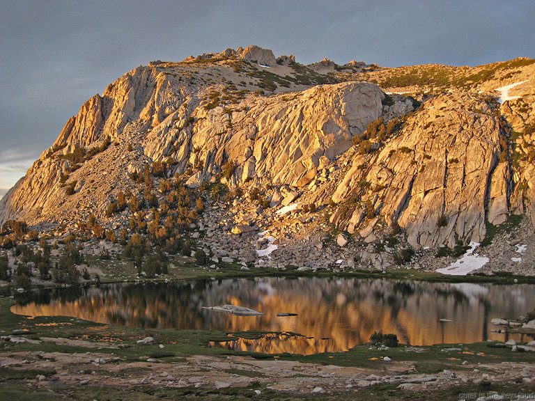 Fletcher Peak, Vogelsang Lake at sunset