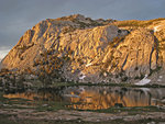 Fletcher Peak, Vogelsang Lake at sunset