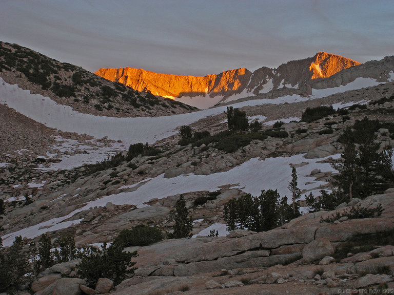 Peak 10253, Peak 11998 at sunset