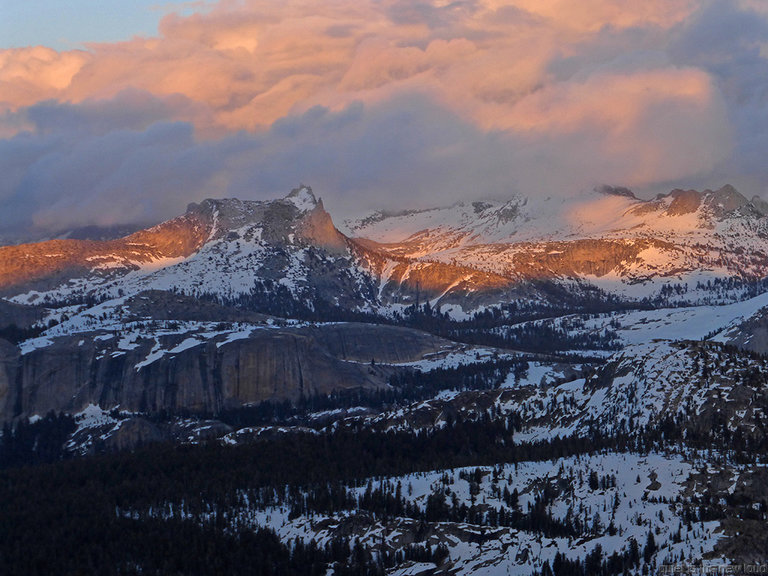 Cathedral Peak, Echo Peaks at sunset