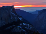 Half Dome, El Capitan at sunset