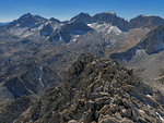 Bear Creek Spire, Pipsqueak Spire, Mt Dade, Mt Abbot, Petit Griffon, Mt Mills from Mt Starr