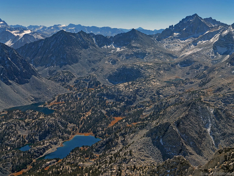 Long Lake, Chickenfoot Lake, Rosy Finch Peak, Pyramid Peak, Bear Creek Spire