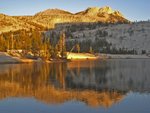 Echo Ridge, Echo Peaks, Lower Cathedral Lake at sunset