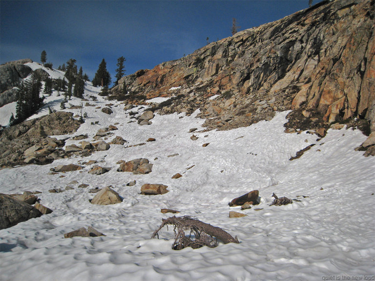 Trail ascends gully