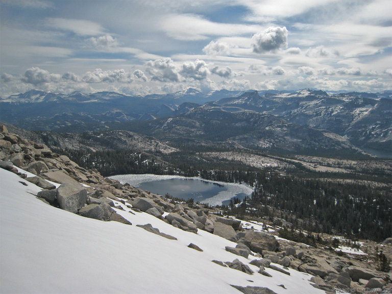 May Lake from slopes of Mt. Hoffmann